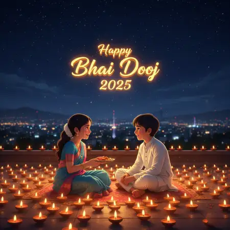 Beautiful Happy Bhai Dooj 2025 Wishes For Facebook - Free Happy Bhai Dooj 2025 Wishes Download
