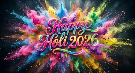 Free Beautiful Happy Holi Wishes 2026 Greeting Card Design Text Image Download