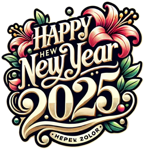 beautiful happy new year 2025 text png overlays