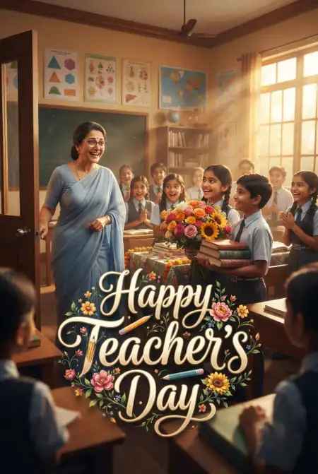Beautiful Happy Teachers Day Cards To Share On Social Media - Free Card Download