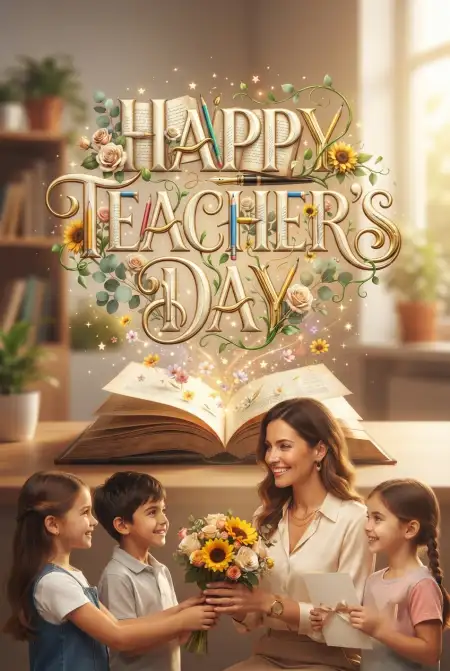Beautiful Happy Teachers Day Greeting Cards For Social Media - Free Card Download