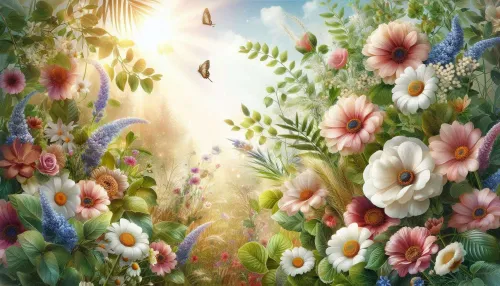 beautiful nature background with colorfu flower