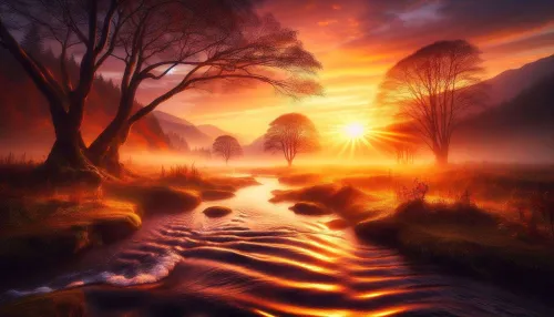 beautiful nature background with sunrise and sunset