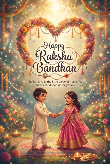 Free Beautiful Raksha Bandhan Messages For Little Ones Image Download