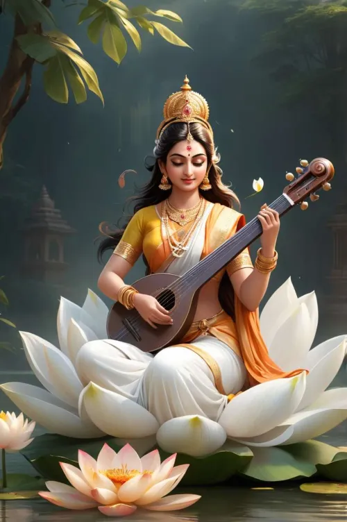 beautiful saraswati puja festival images