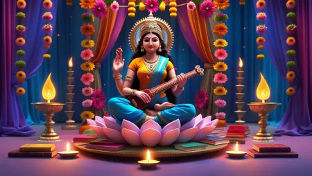 beautiful saraswati puja high-quality images