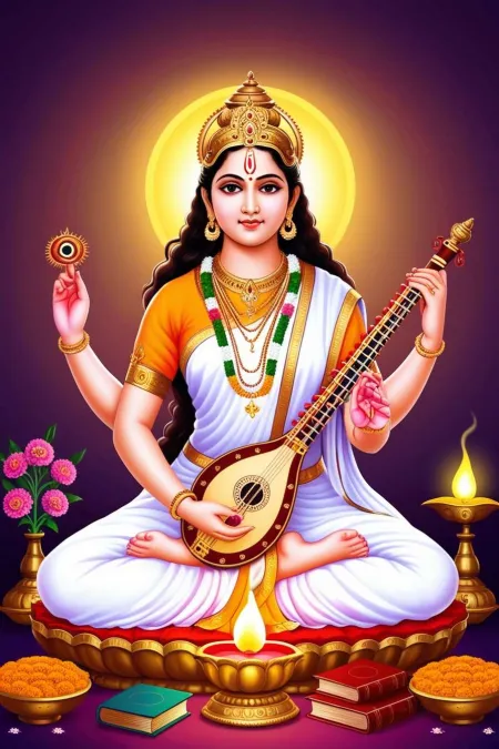 beautiful saraswati puja wallpapers hd