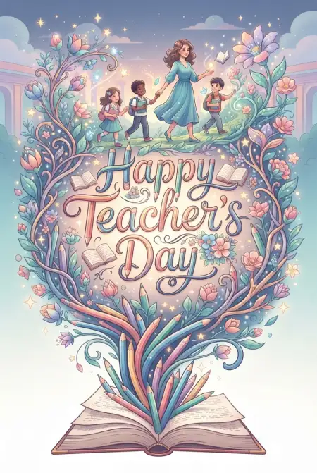 Beautiful Teachers Day Card Design - Free Card Download