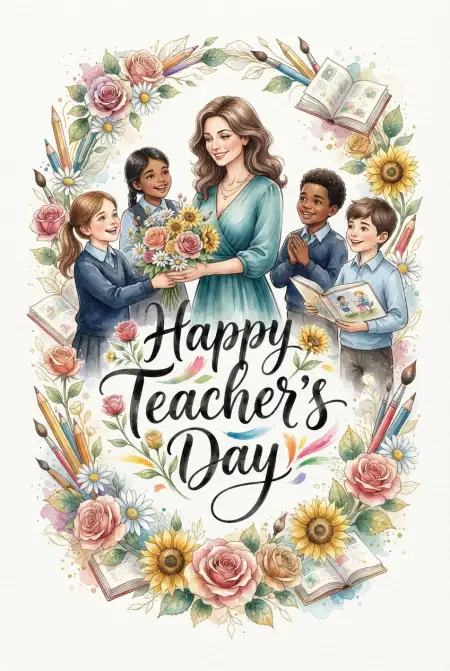 Beautiful Teachers Day Cards Images - Free Card Download