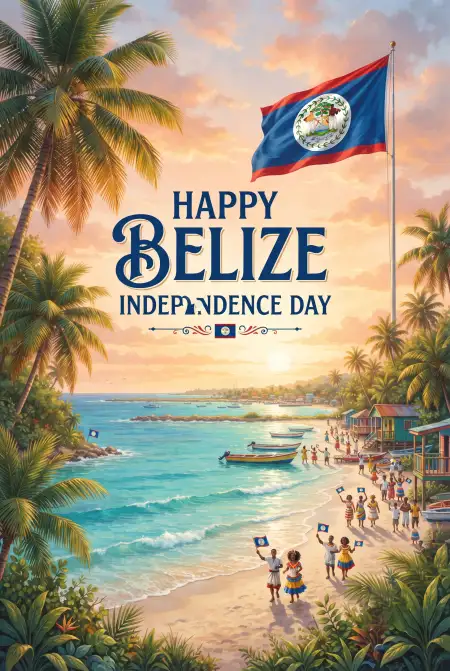 belize independence day colorful poster