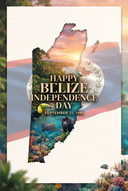 belize independence day greeting card images 2026 - Belize Independence Day 2026