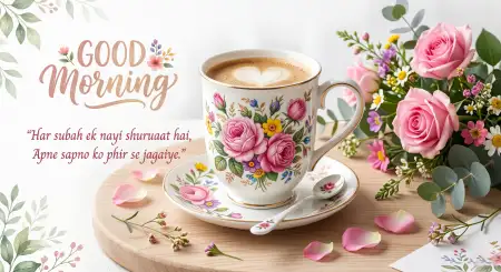 Free Best Good Morning Flowers And Coffee Images For Sharing Background Image Download