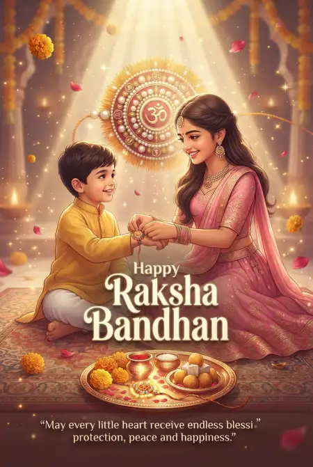 Free Best Rakhi Festival Wishes For Young Siblings Image Download