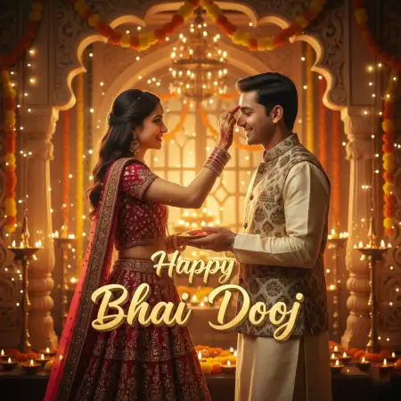 Bhai Dooj 2025 Glowing Light Background - Free Happy Bhai Dooj 2025 Download