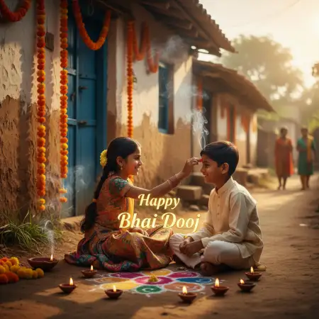 Bhai Dooj 2025 Photo With Sister And Brother - Free Happy Bhai Dooj 2025 Download