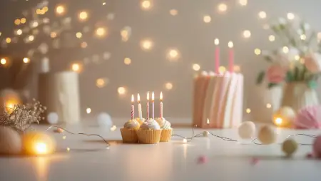 Birthday Background With Cake And Candles - Free Birthday Cake Download