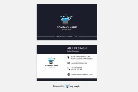 black background business card design