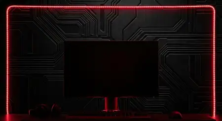 Free Black Cinematic Youtube Thumbnail Background With Red Neon Lighting Effect 4k Background Download