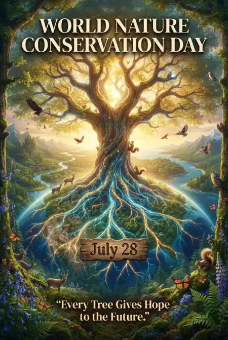 Blue And Green Earth Awareness Banner - Free World Nature Conservation Day 2026 Download