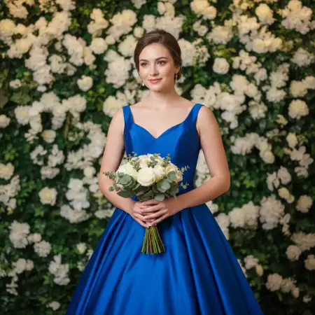 Free Blue Dress Young Girl Beautiful Photo Background Download