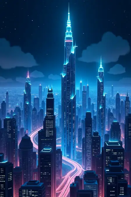 Blue Night Light Wallpaper HD - Free Wallpaper Download