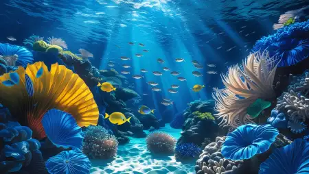 Blue Picture Of Deep Sea Diving - Free Blue Picture Download
