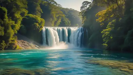 Free Blue River Waterfall Pictures HD Background Download