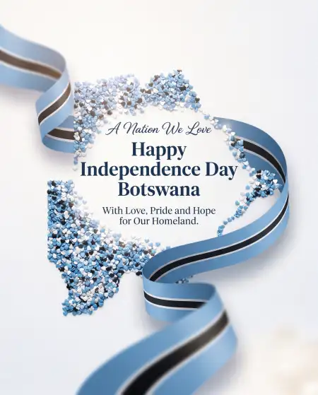 botswana independence day wishes with botswana flag