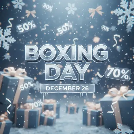 Free Boxing Day Brand Discount Poster Background Download