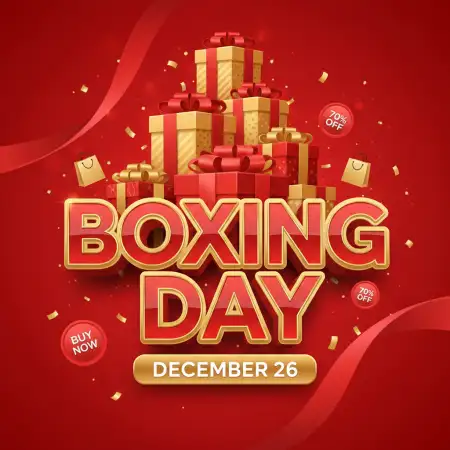 Free Boxing Day Calligraphy Title Design Background Download