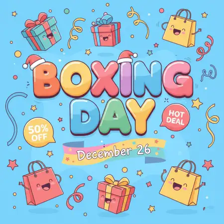 Free Boxing Day Digital Poster Design Background Download