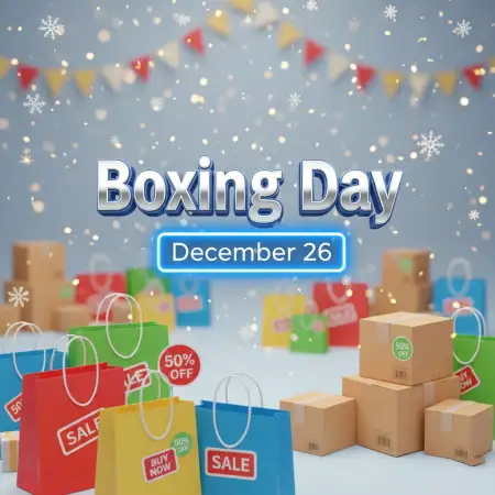 Free Boxing Day E-commerce Sale Banner Background Download