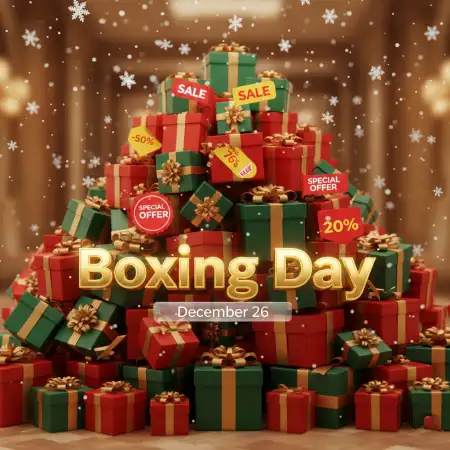 Free Boxing Day Shopping Festival Poster Background Download