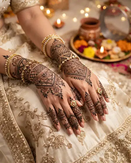 bridal karwa chauth mehndi design 2026 - Karwa Chauth Mehndi Design 2026