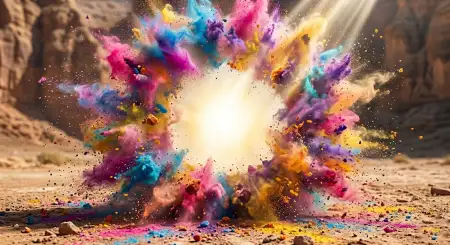 Bright Holi Poster Background With Paint Splash - Free Holi Poster Background Download
