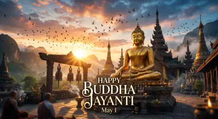 Free Buddha Jayanti 2026 Enlightenment Quotes Background Image Download