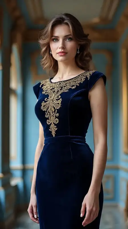 Canadian Model In Elegant Blue Gown Photo - Free Free Blue Picture Download