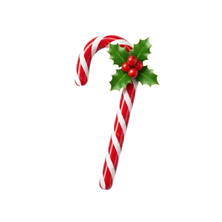 Candy Cane Png With 3d Realistic Shading - Free Candy Cane Png Download
