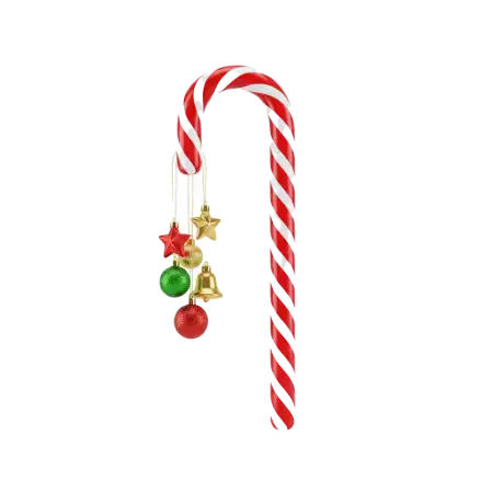 Candy Cane Png With Glitter Stripes - Free Candy Cane Png Download