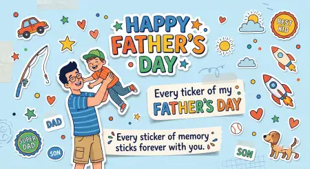 Cartoon Fathers Day Greeting Card - Free Happy Fathers Day Greeting Card Download