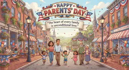 Cartoon Parents Day Artwork - Free American Parents Day 2026 Download