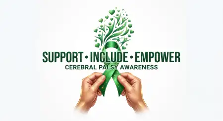 cerebral palsy awareness green background 2026