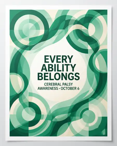 cerebral palsy awareness typography png 2026
