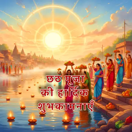 Free Chhath Puja Greeting In Hindi Text Background Download