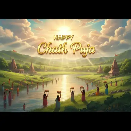 Free Chhath Puja Greetings With Devotion And Faith Quote Background Download