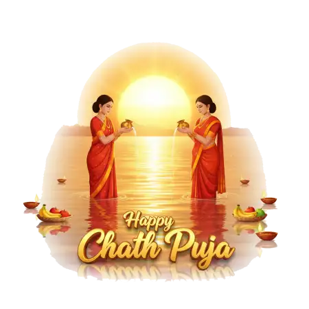 Free Chhath Puja Png With Sunset Lighting PNG Image Download