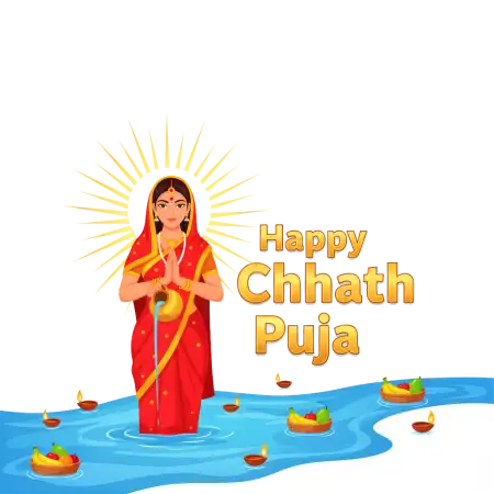 Free Chhath Puja Png With Water Reflection PNG Image Download