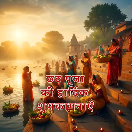 Free Chhath Puja Whatsapp Dp With Hindi Text Background Download