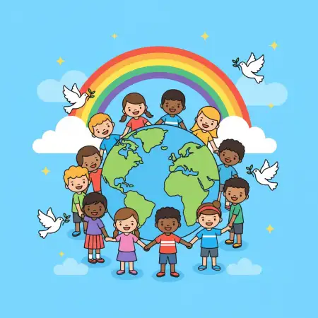 Free Childrens Day Background With Abstract Design Background Download