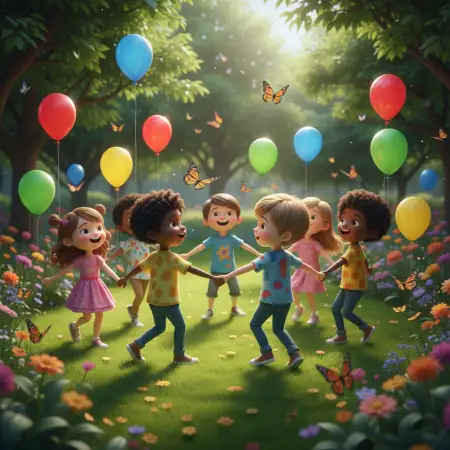Free Childrens Day Background With Balloons And Gifts Background Download